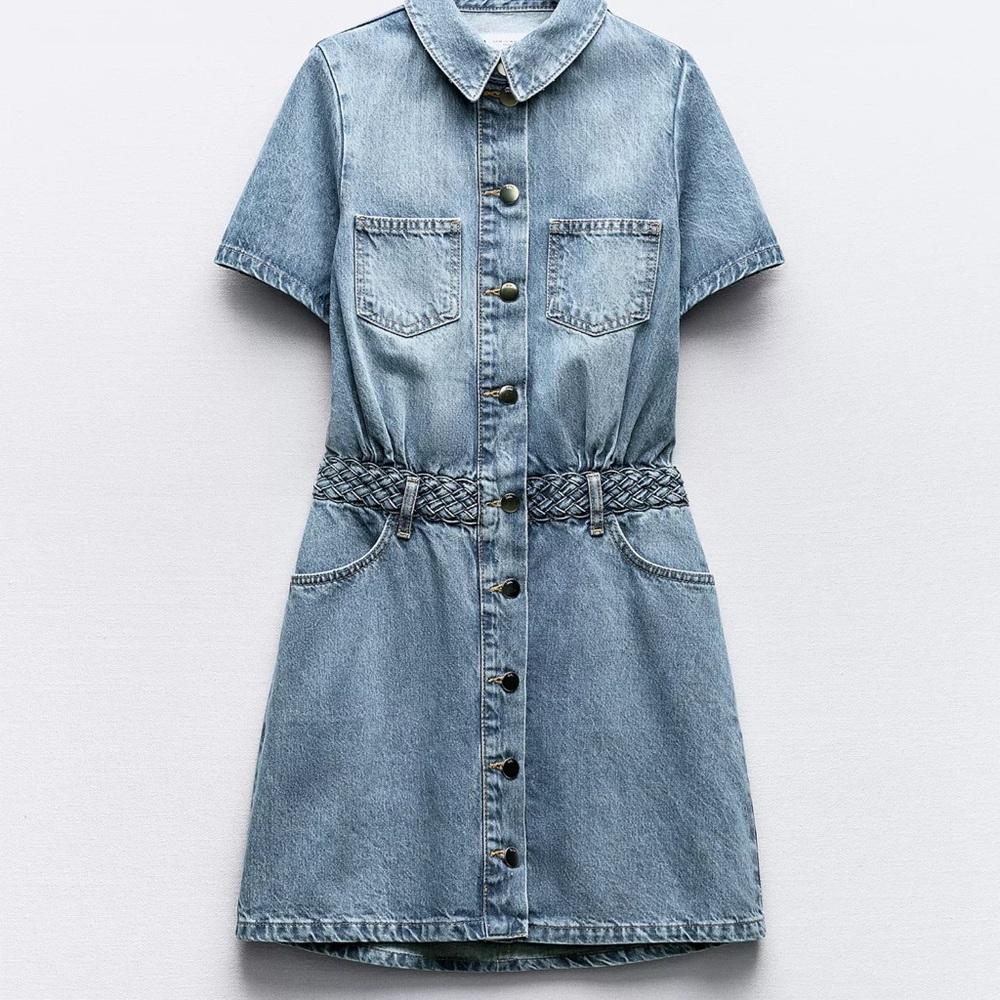 Zara Blue Peter Pan Collar Mini Dress